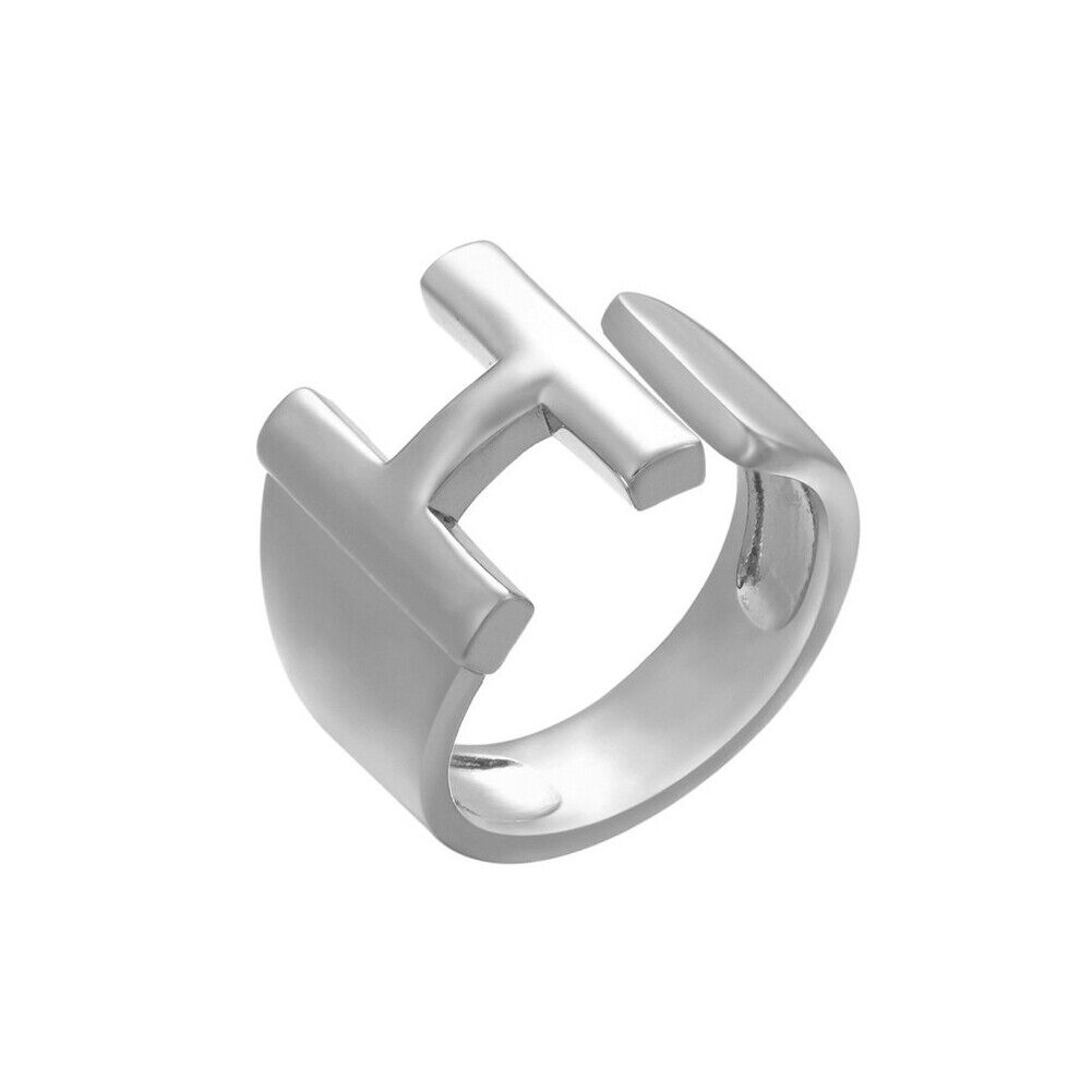 US Alphabet Letter A to Z Resizable Knuckle Ring Initial Gold Silver Letter Ring