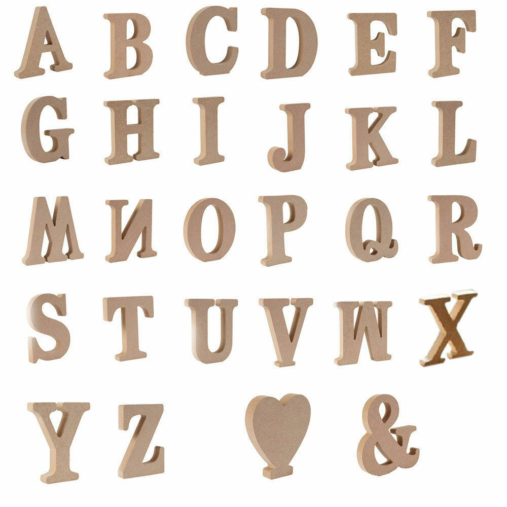 US 3.93'' A-Z Wooden Letters Alphabet Self Standing Wedding Party/Home/Decor Lot