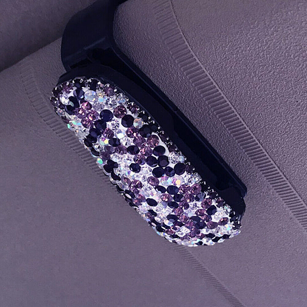 US 3 Pack Rhinestone Universal Car Glasses Sunglasses Eyeglass Visor Holder Clip