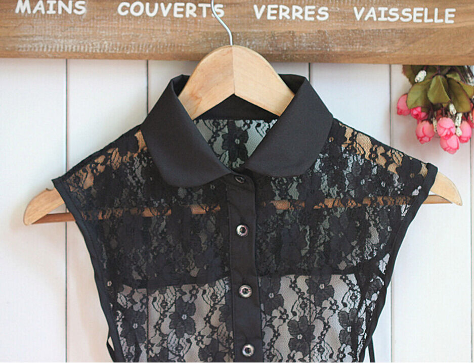 Choker Necklace Unisex Women Peter Pan Detachable Lapel Shirt Fake False Collar