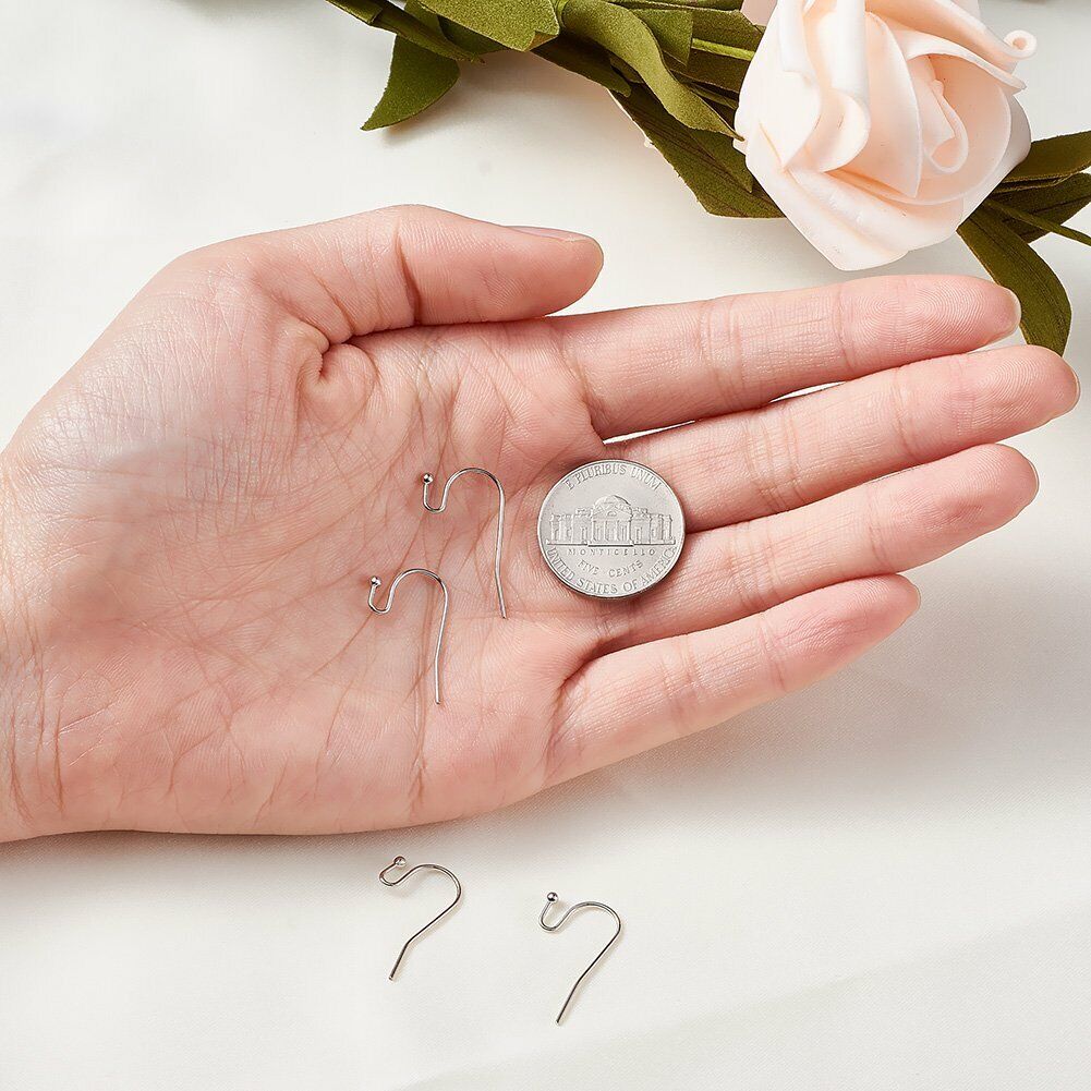 100-200 Pcs Fishhook Hook Earwire Earring Findings With Open Fancy Ball Loop US