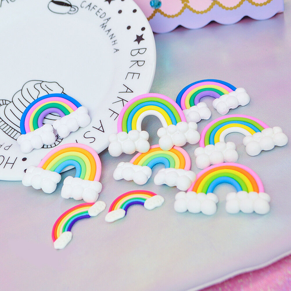 US 15~100 Pc Slime Bread Candy Unicorn Resin Flat Back Scrapbooking Charms DIY