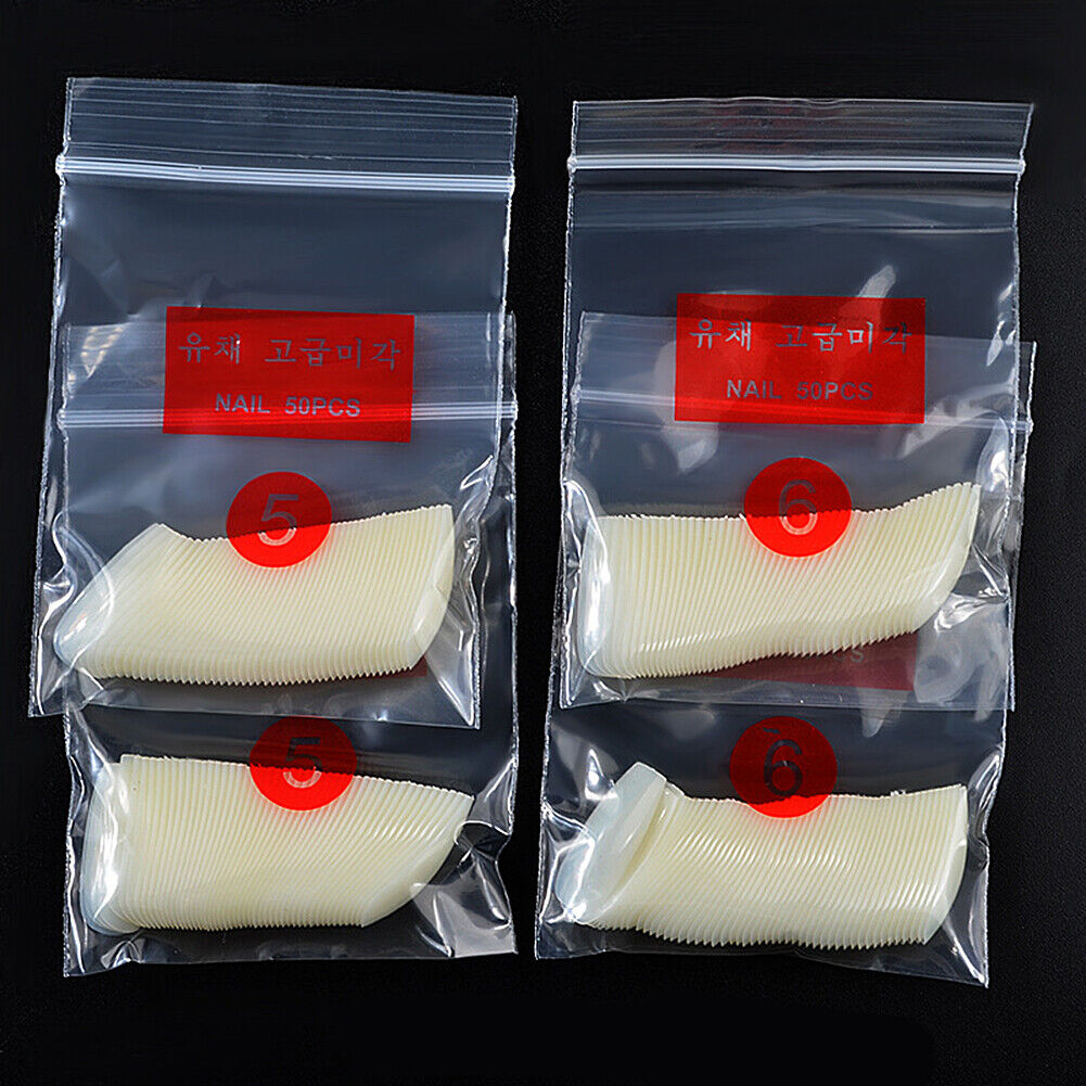 US 500-1000 Full Cover French Ballet False Fake Nail Tips Pointy Salon Nails