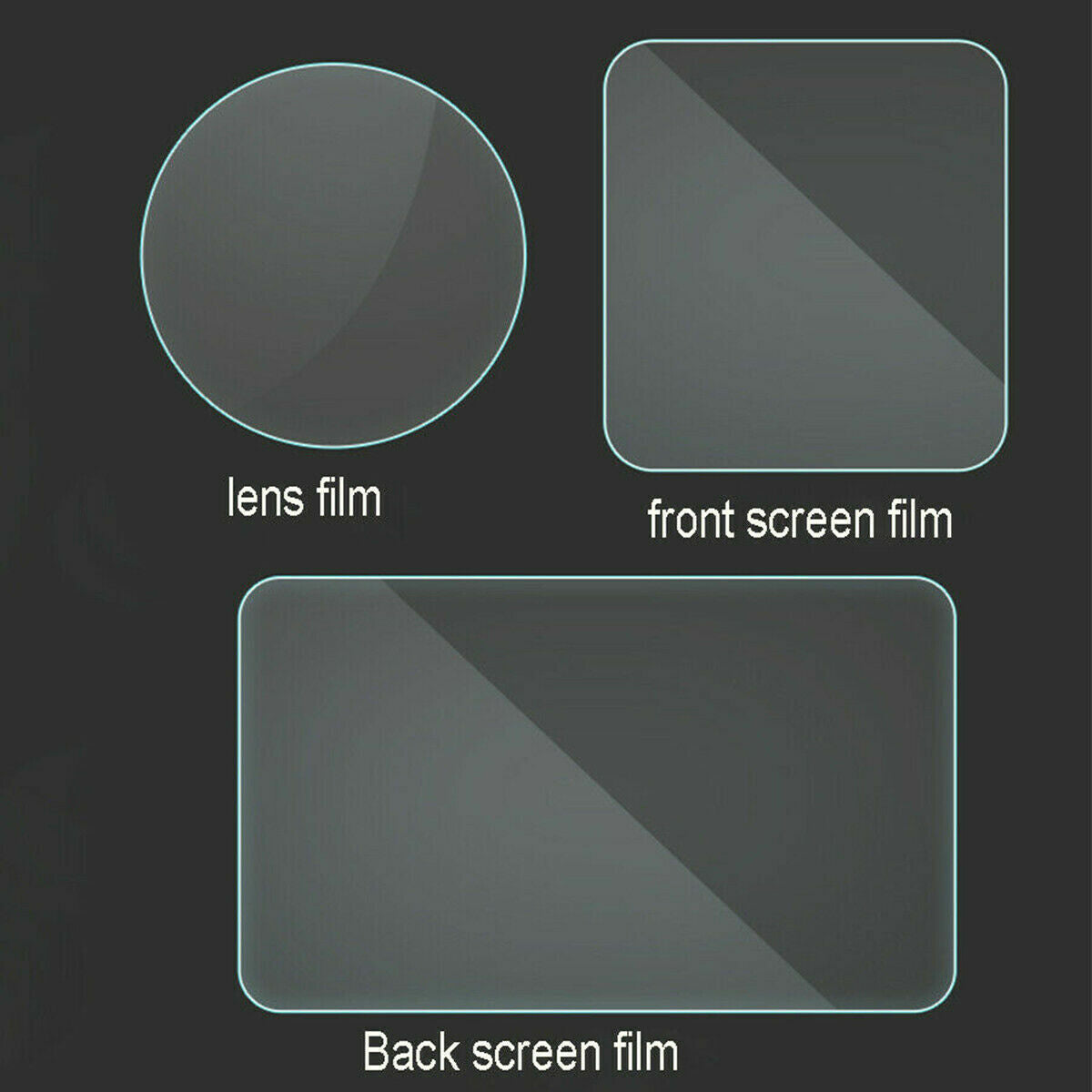 3 Pcs 9H 2.5D Tempered Glass Lens Film Screen Protector DJI OSMO Action CameraUS