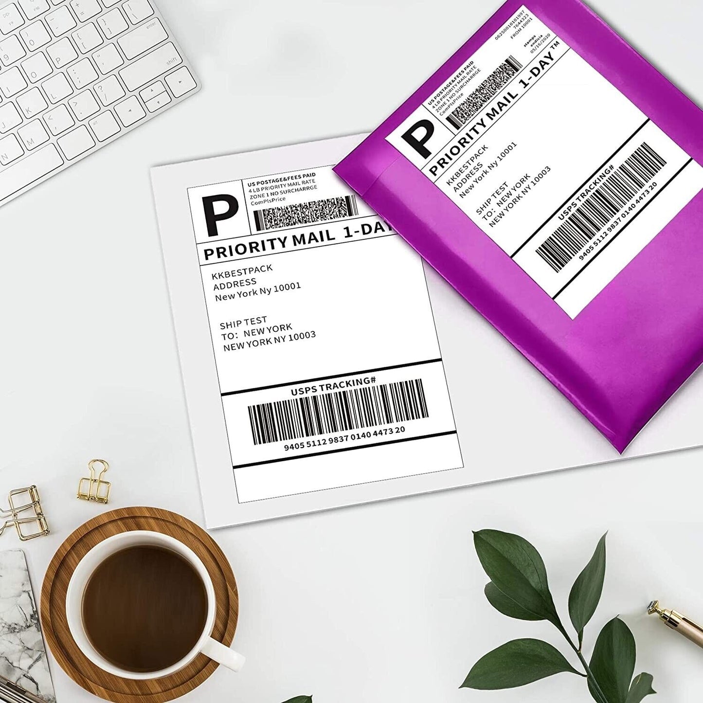 200-4000 Shipping Labels 8.5" x 5.5" Half Sheets Blank Self Adhesive 2 Per Sheet