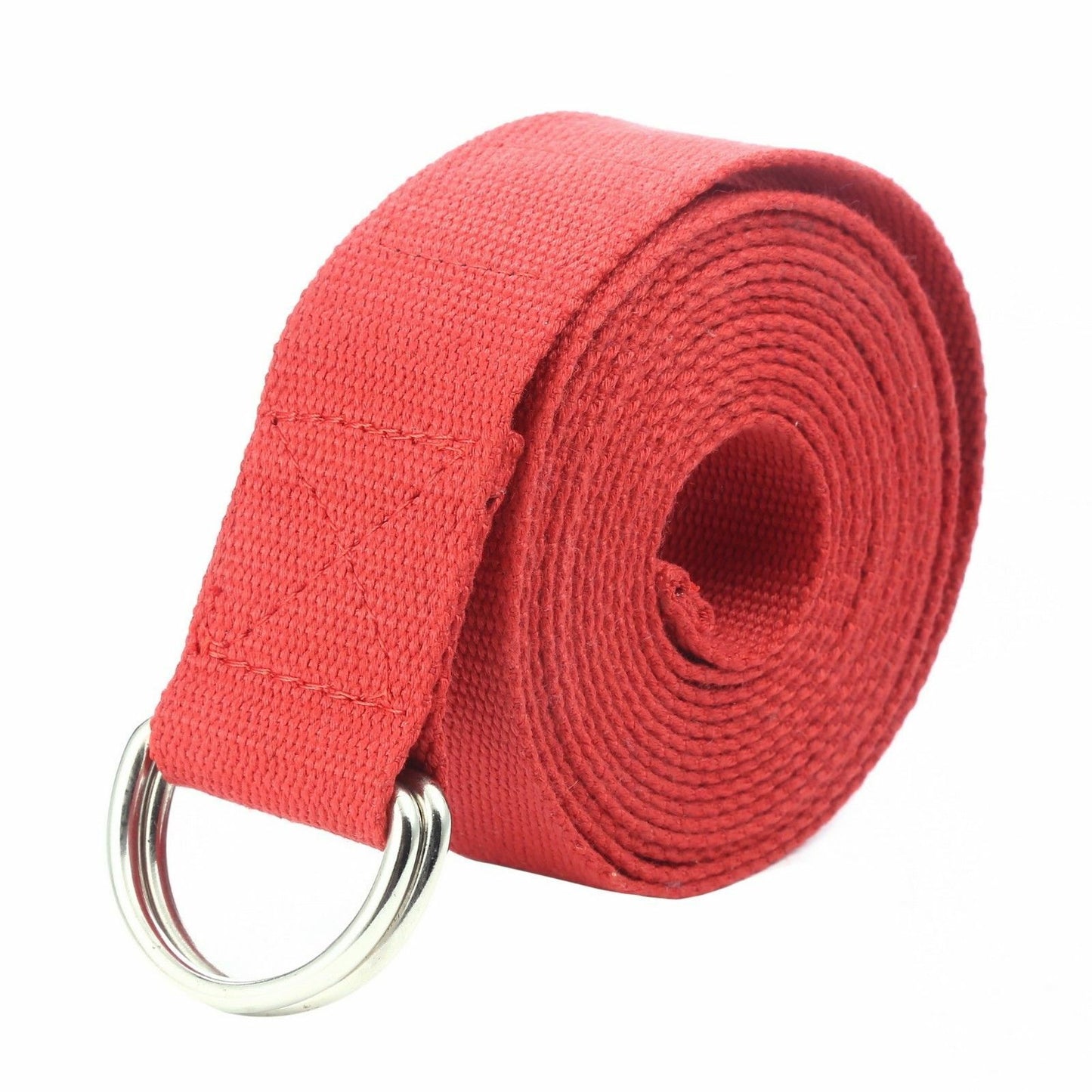 125 Inch/10.5 Feet/3.2M Fitness Exercise Yoga Strap Durable Cotton Metal D-Ring
