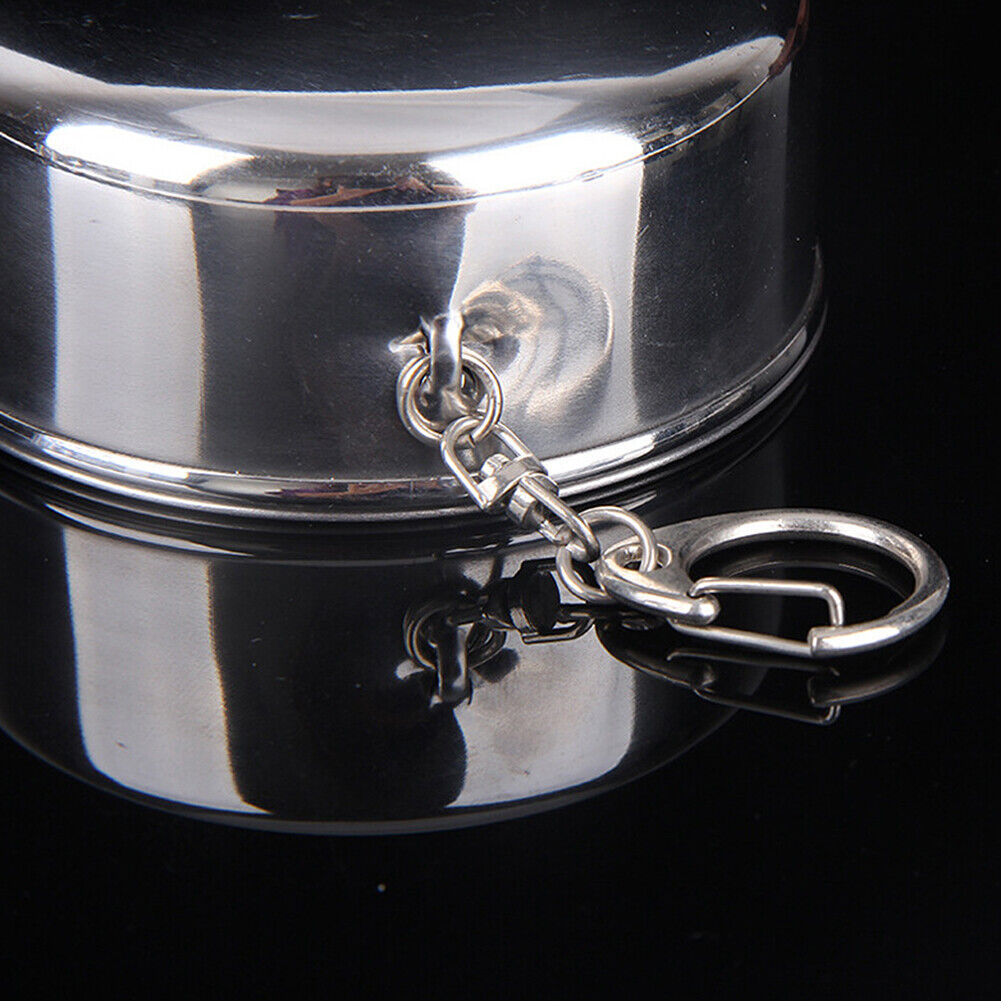 US 3-6 Pack Stainless Steel Portable Camping Travel Folding Collapsible Cups