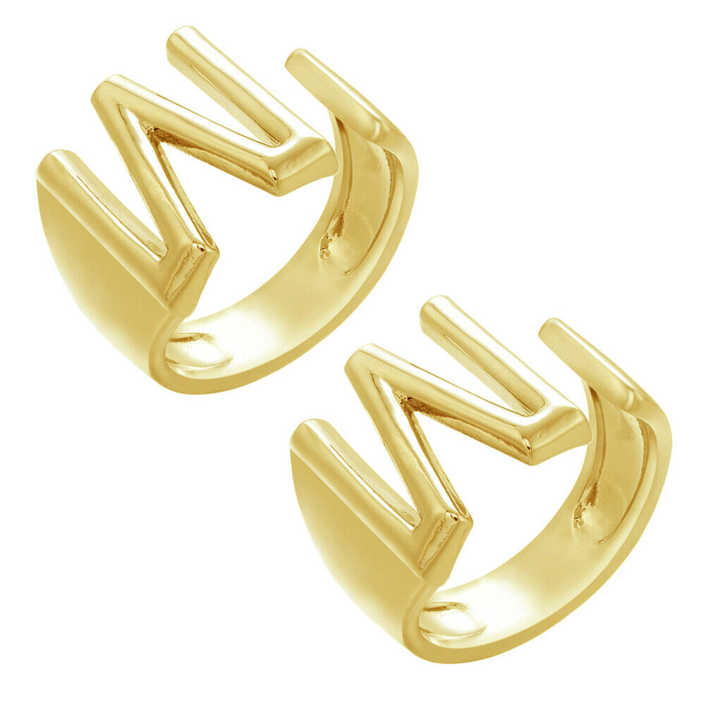 US Alphabet Letter A to Z Resizable Knuckle Ring Initial Gold Silver Letter Ring