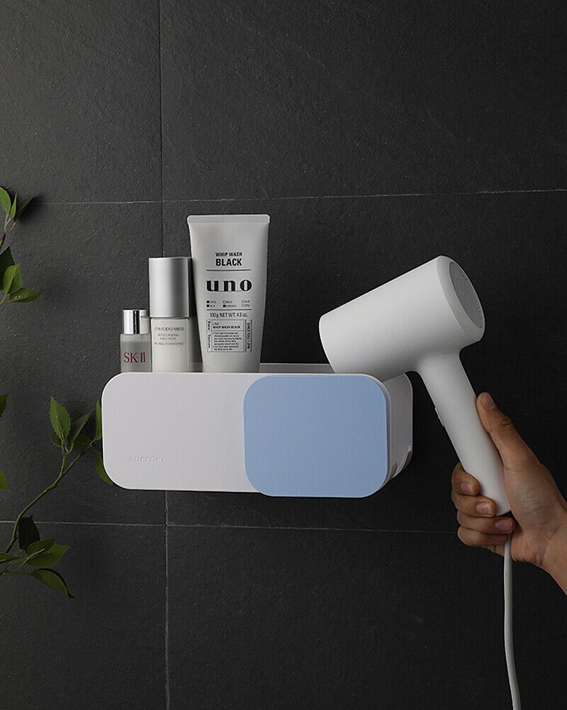 Hair Dryer Holder Self-Adhesive Hanging Rack Organizer Hook Spiral Caddy Bracket