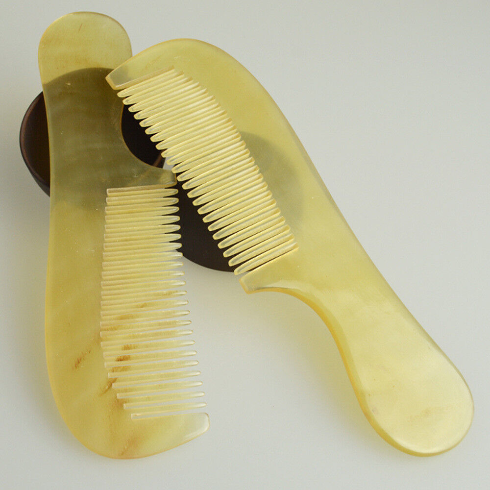 3~5 Pack Massage Tendon Comb Natural Amber Ox Horn Portable Hair Beard US Seller