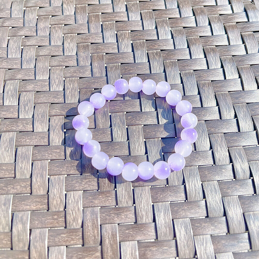 US Handmade Natural Soothing Stone Smooth Morganite/Aventurine Beaded Bracelet
