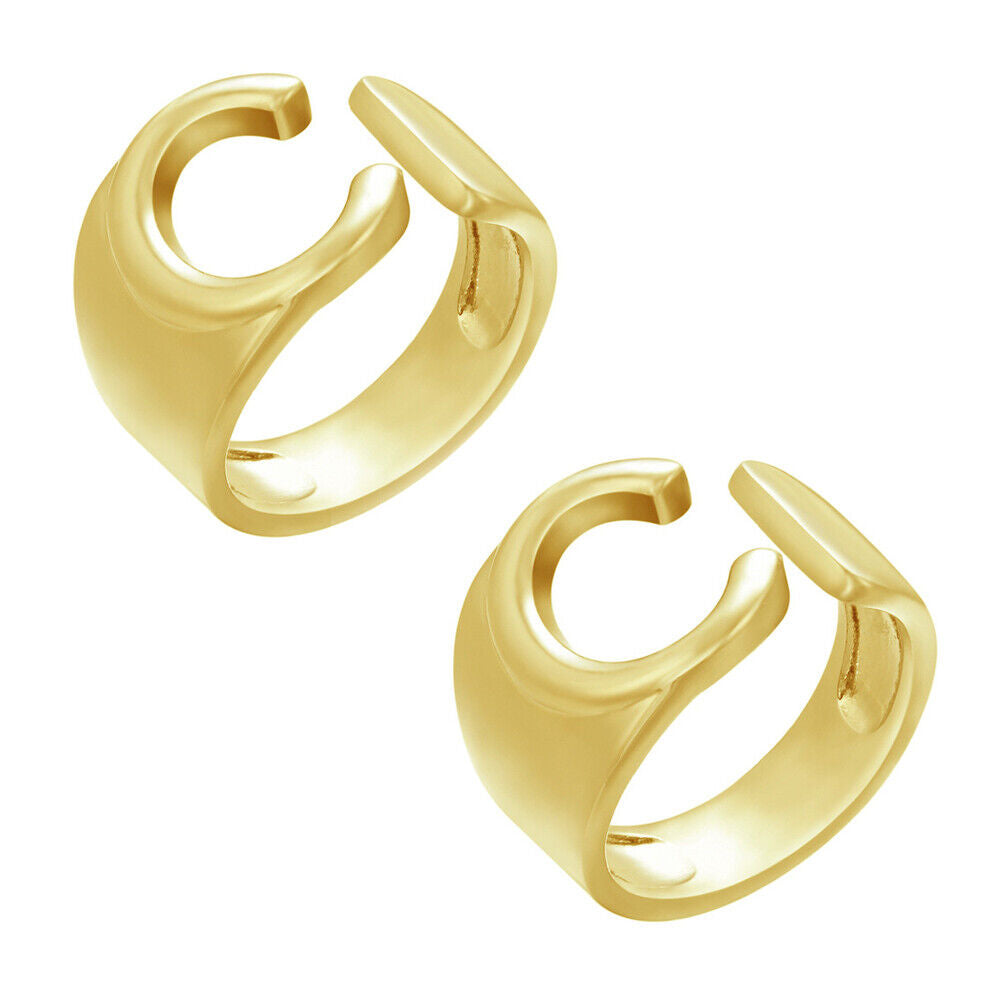 US Alphabet Letter A to Z Resizable Knuckle Ring Initial Gold Silver Letter Ring