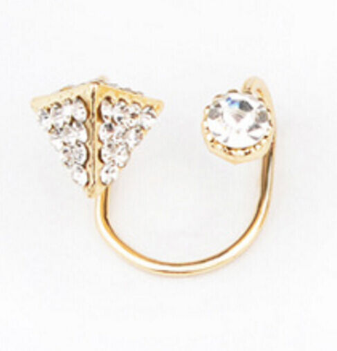 2X Magik Rhinestone EarStud Crystal Ear Cuff Wrap Clip On Non-piercing Earrings