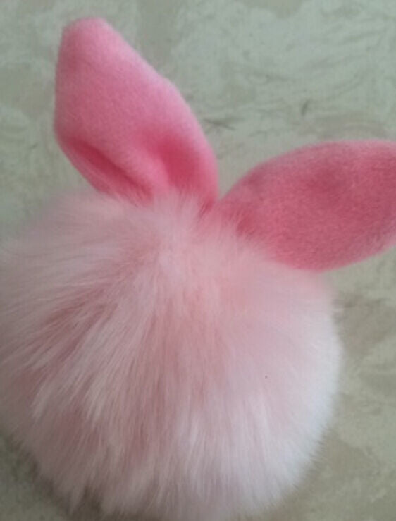 Rabbit Fur Ball/Rabbit Ear PomPom Cell Phone Car Pendant Handbag Key Chain Ring