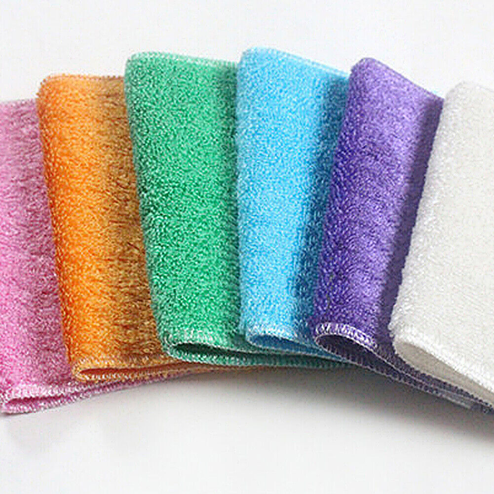 US 12-24 Pack Dish Cloth Bamboo Fiber Washing Towel Kitchen Cleaning Wiping Rags