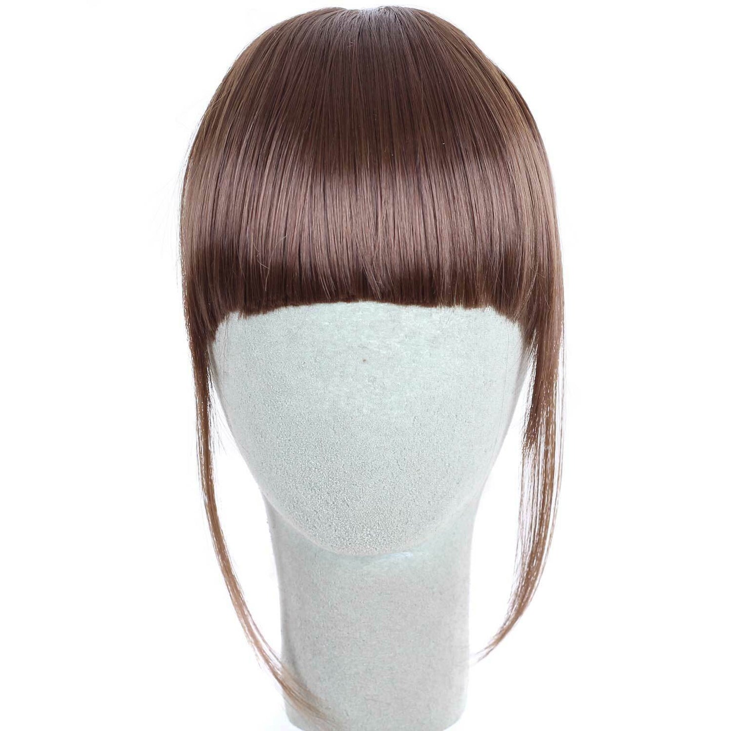 US Clip in on Thin Neat Bangs Human Hair Front Fringe Hair Extensions Hairpiece