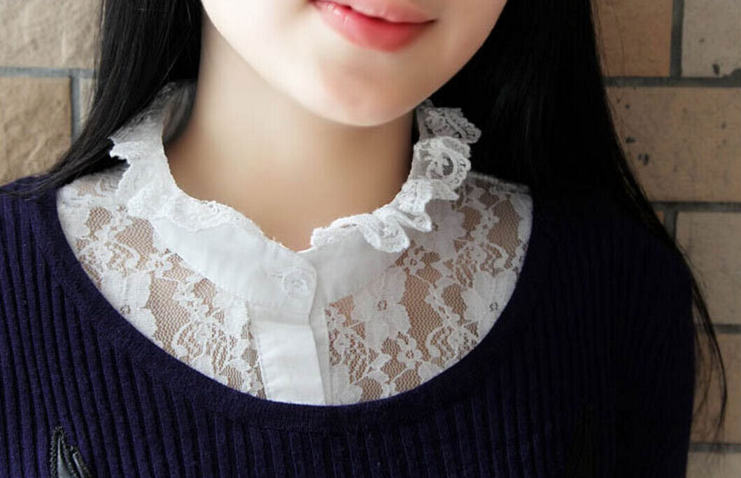 Choker Necklace Unisex Women Peter Pan Detachable Lapel Shirt Fake False Collar