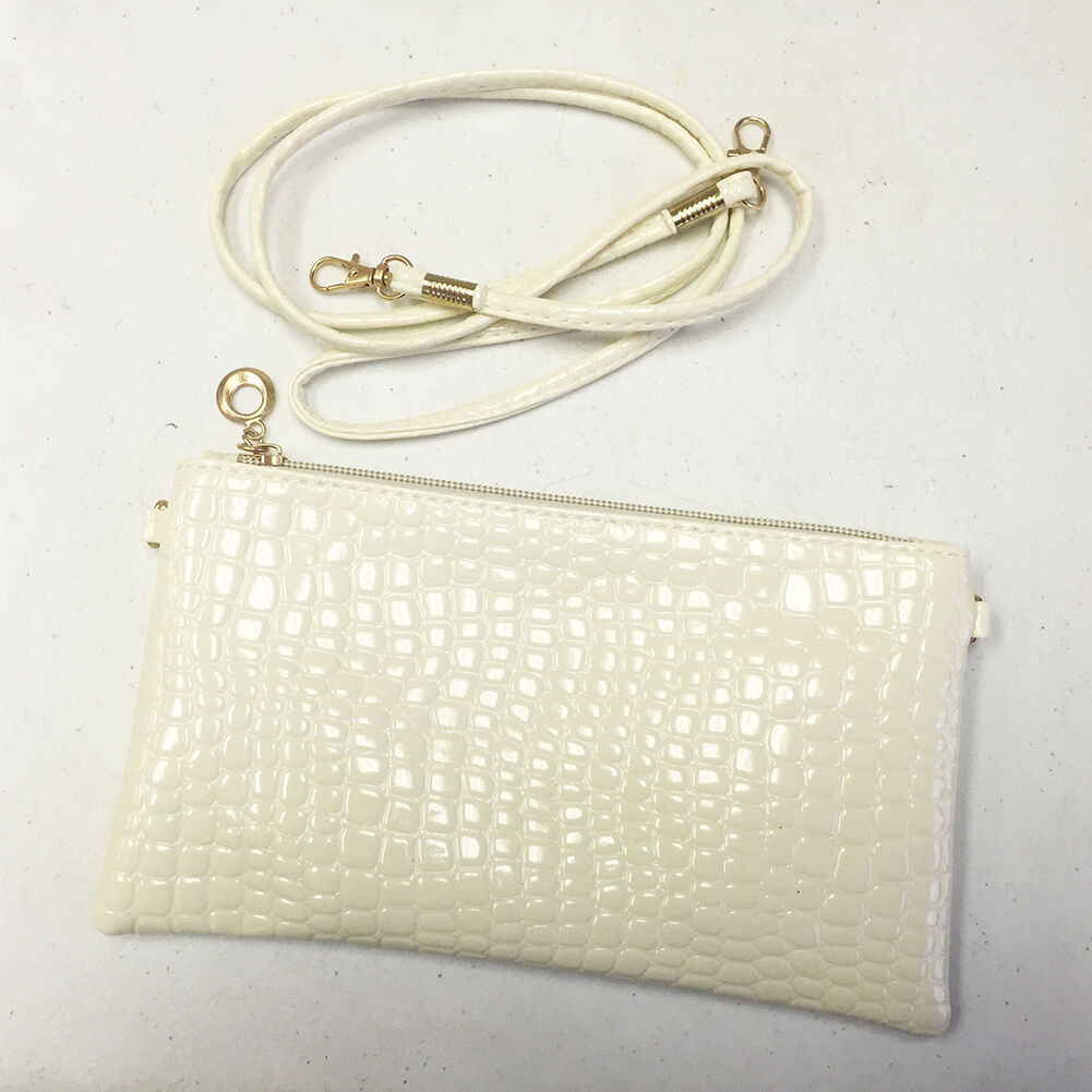 Crocodile/Stone Pattern Envelope Synthetic Leather Clutch Wrist/Shoulder Bag