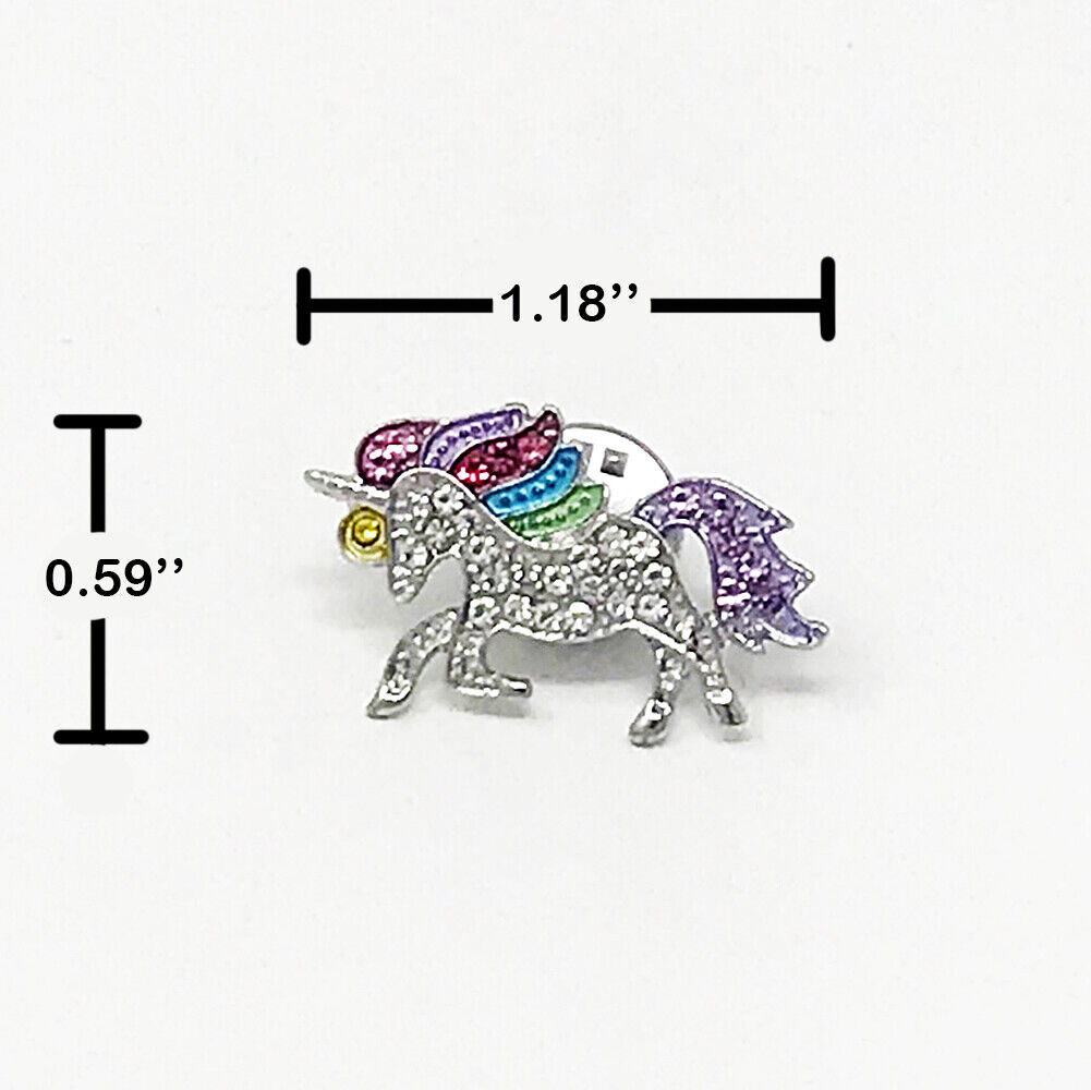 US Unicorn Jewelry Rainbow Rhinestone Crystal Necklace/ Bracelet/ Earring/ Ring