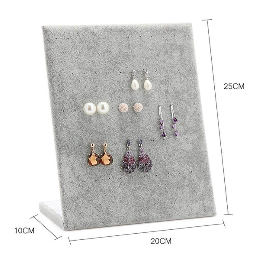 L-Shape Velvet Jewelry Frame Tray Earrings Board Display Counter Rack Organizer