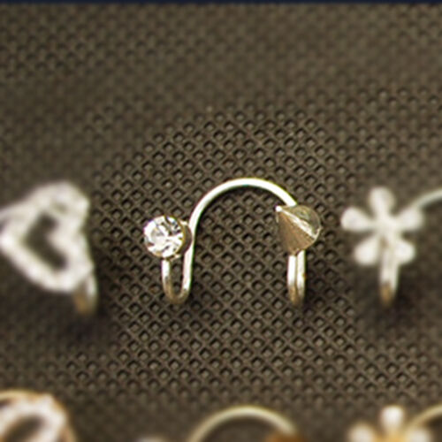 2X Magik Rhinestone EarStud Crystal Ear Cuff Wrap Clip On Non-piercing Earrings
