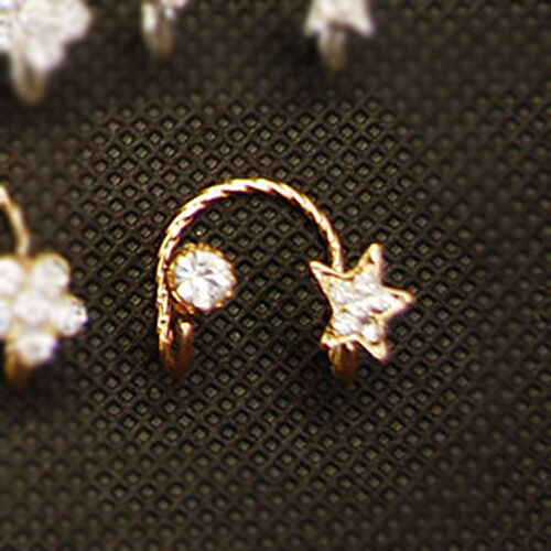 2X Magik Rhinestone EarStud Crystal Ear Cuff Wrap Clip On Non-piercing Earrings