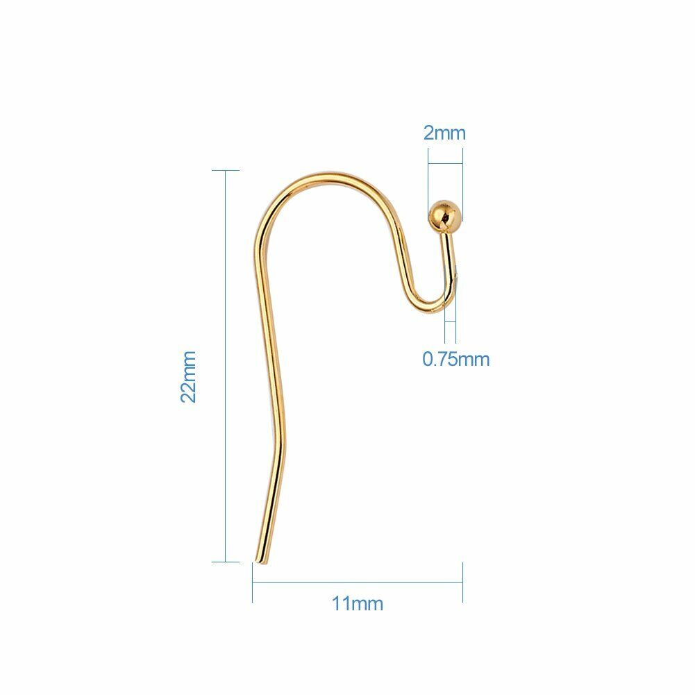 100-200 Pcs Fishhook Hook Earwire Earring Findings With Open Fancy Ball Loop US