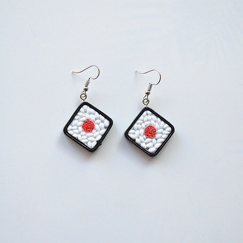 US Kawaii Sushi Pizza Cake Pudding Nigiri Food Earrings Miniature Jewelry Gifts