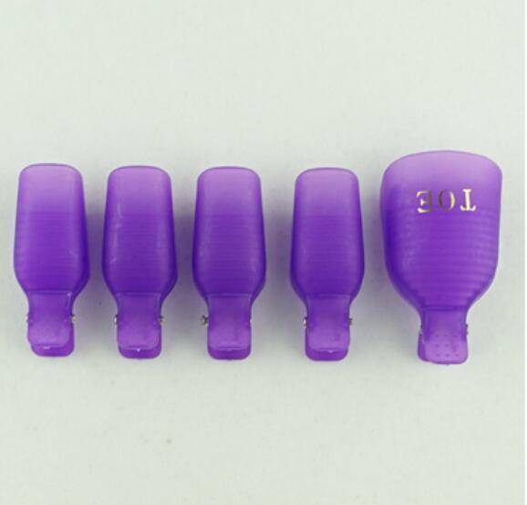 5~10 Pcs Toe Nail Art Soak Off Clip Cap UV Gel Polish Remover Wrap Manicure Tool