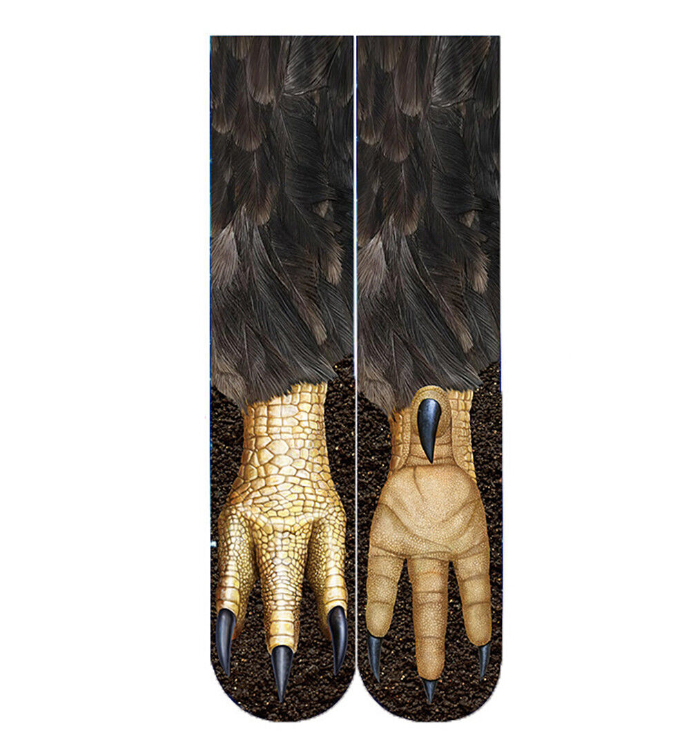 US Seller Unisex Women Men Adult Teen 3D Animal Print Sock Paw Crew Foot Socks