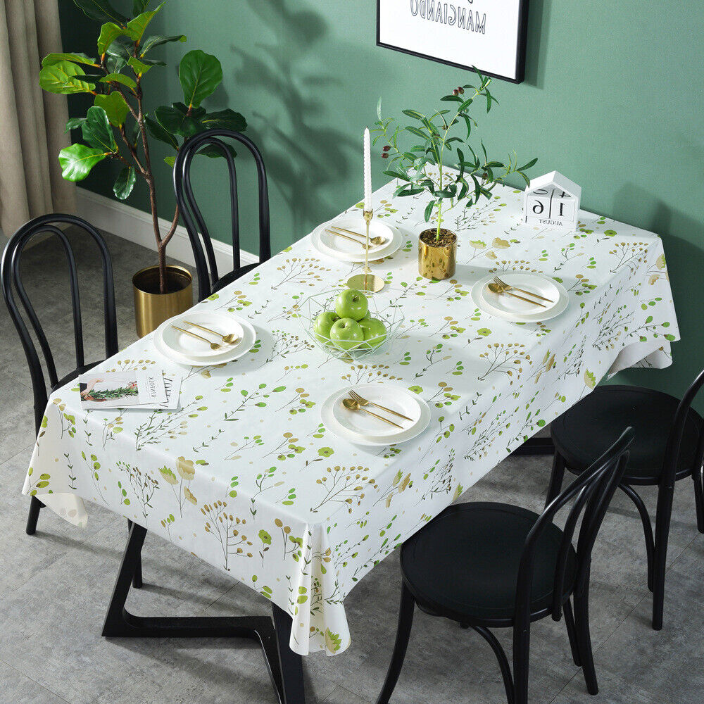 US Vinyl Square Table Cover Wipe Clean PVC Tablecloth Oil-Proof/Waterproof Stain