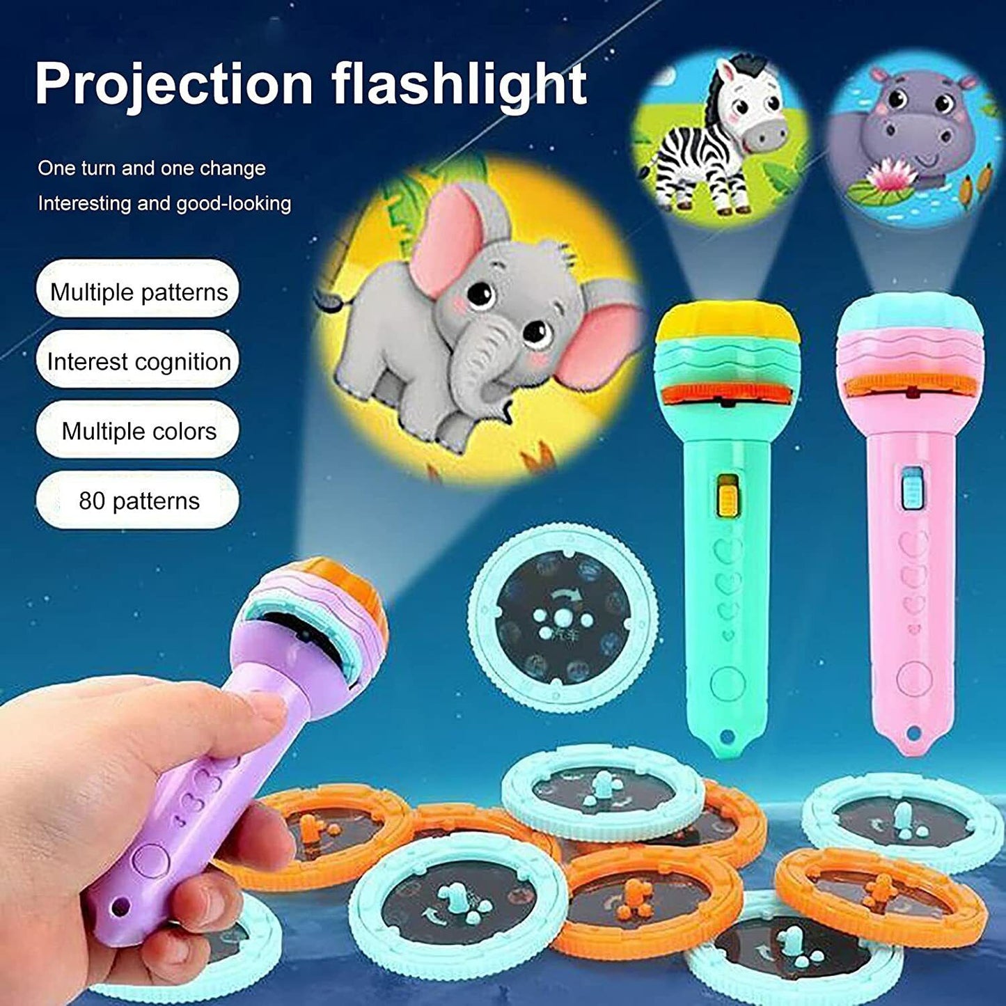 US Slide Projector Flashlight Children's Projection Light Toy Holiday Education