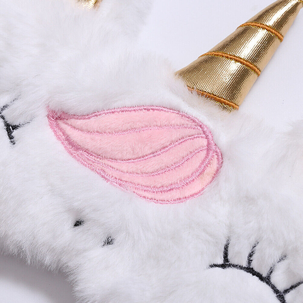 US Unicorn Animal Eye Mask Soft Plush Sleep Masks Sleeping Blindfold Traveling