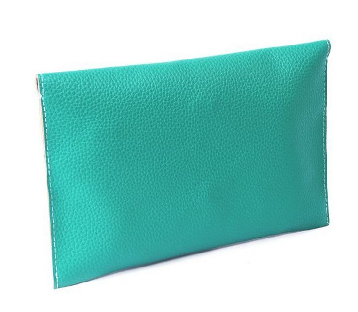 Fashion Leather Envelope Clutch with Drop-in Chain Shoulder Strap