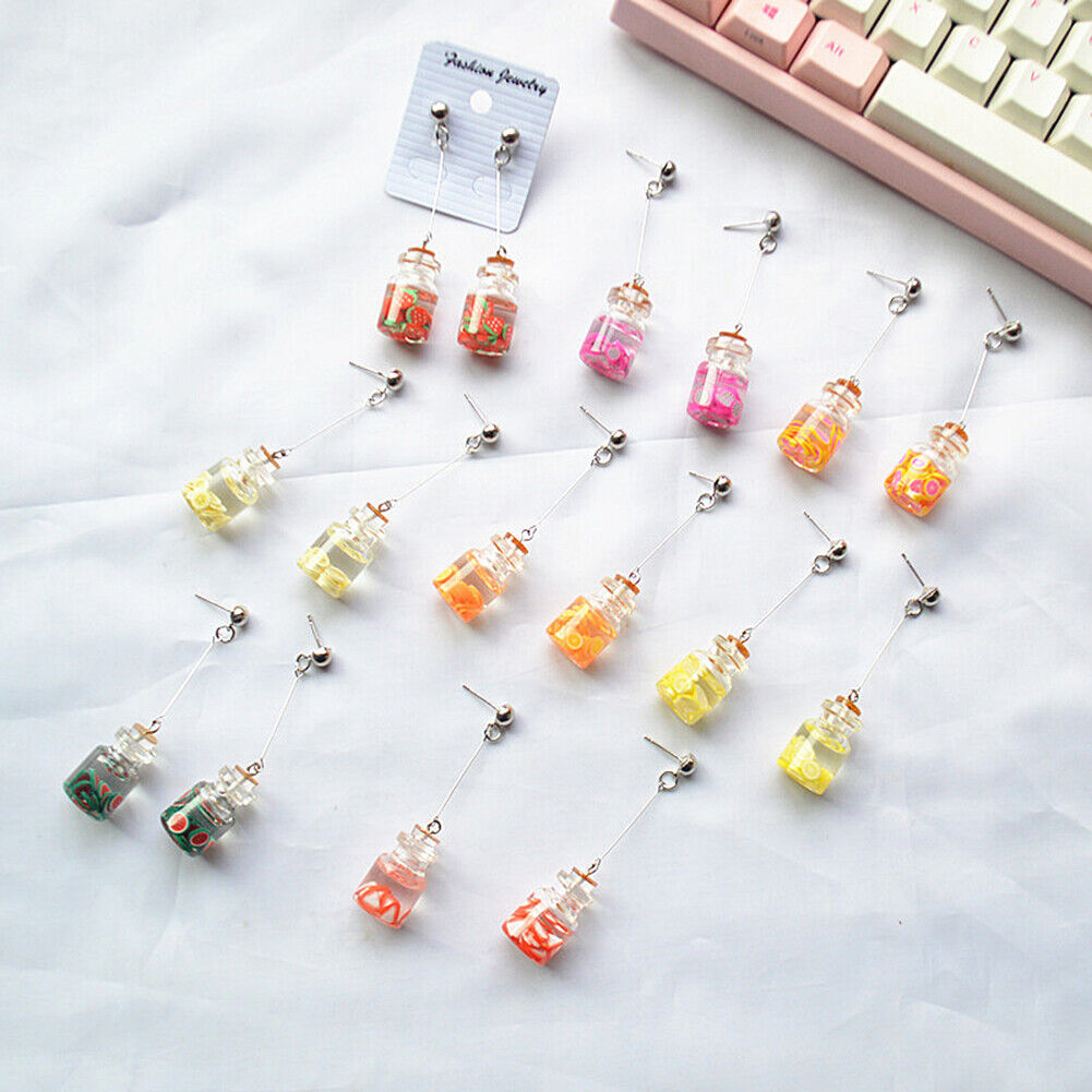 US DIY Fruit Strawberry Pineapple Orange Watermelon Lemon Juice Drink Earrings