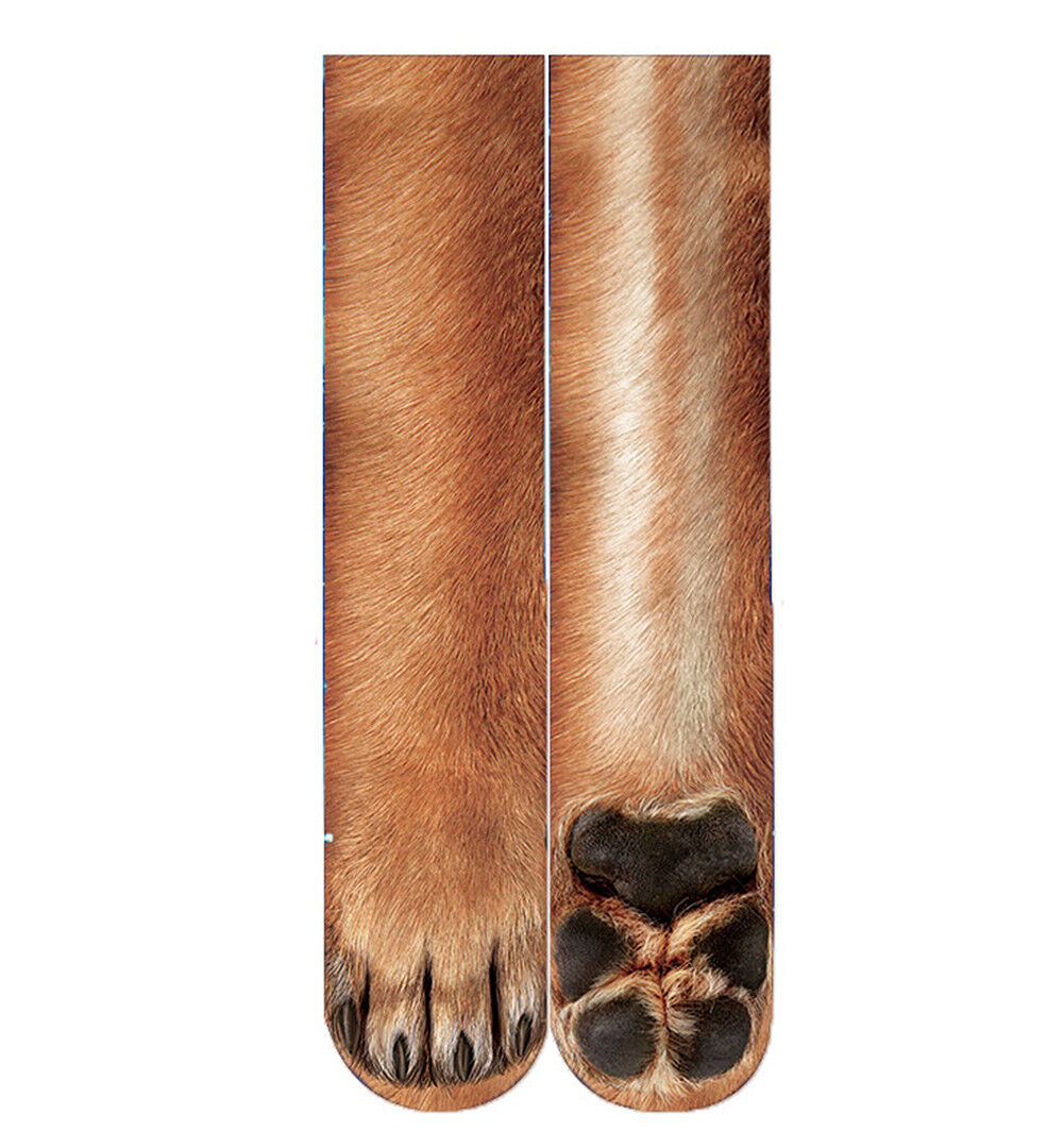 US Seller Unisex Women Men Adult Teen 3D Animal Print Sock Paw Crew Foot Socks