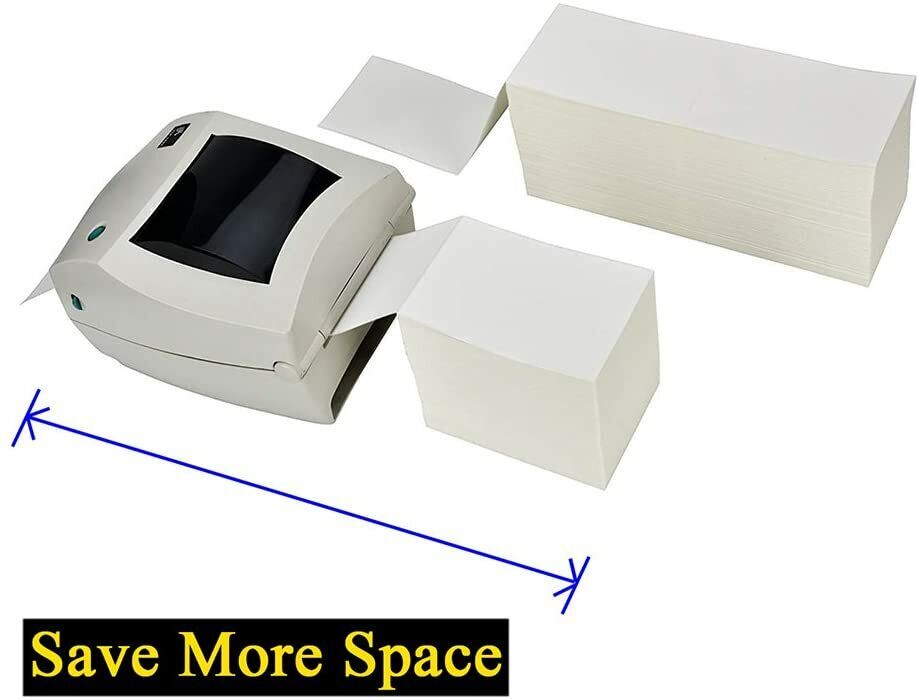 500-5000 4x6 Fanfold Direct Thermal Shipping Labels for Zebra Rollo Printers