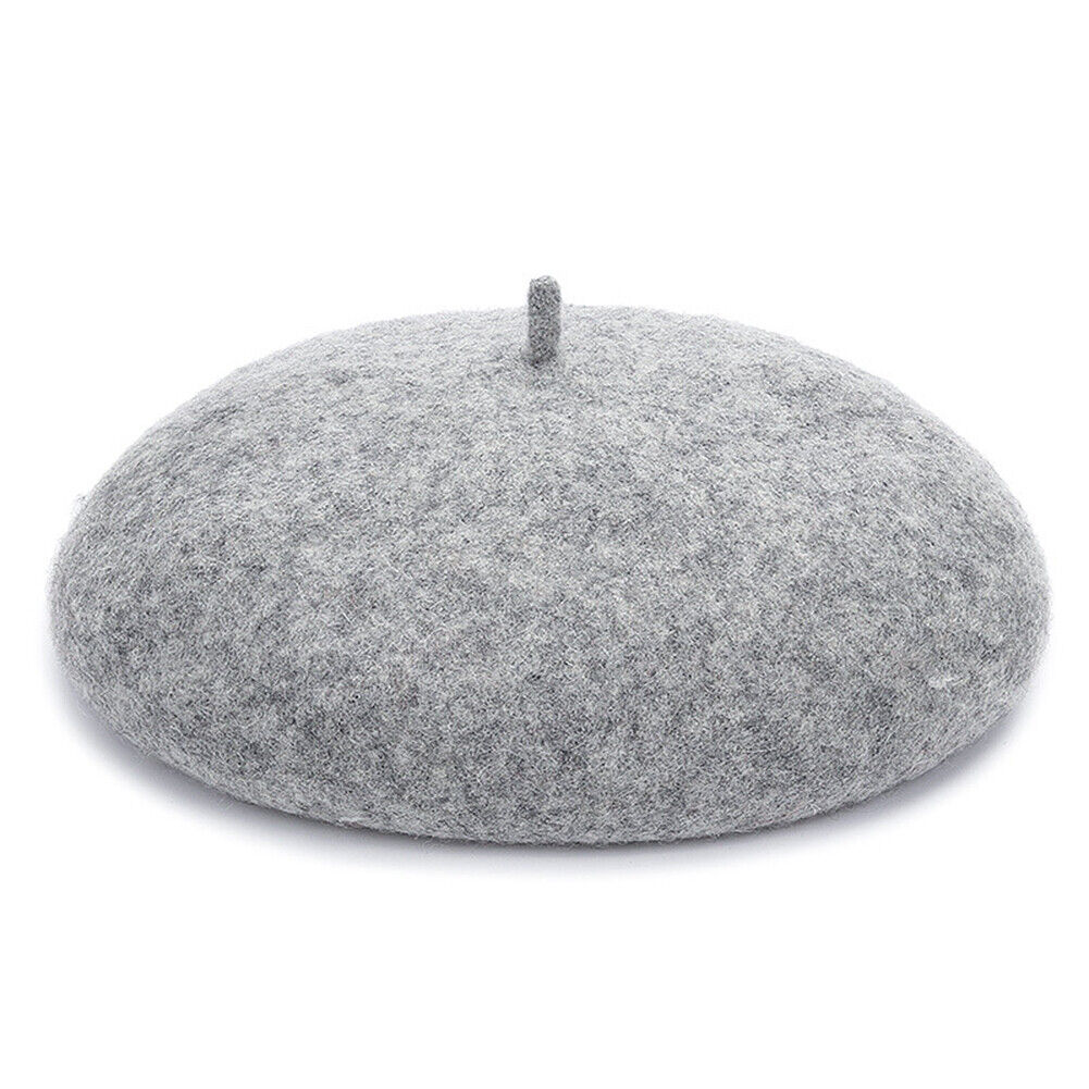 US Beanie Beret Winter Warmer French Artist Hats Ski Caps 95% Wool Solid Color