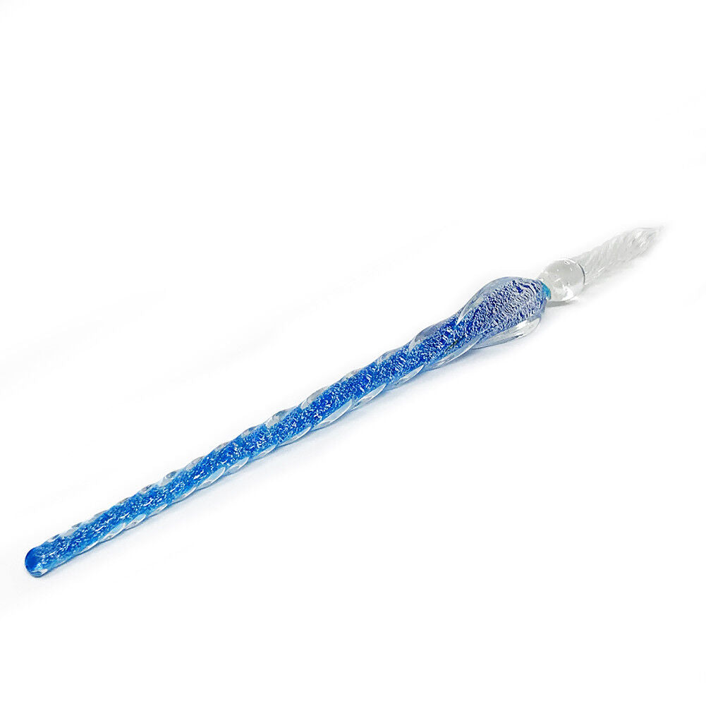 US 3D Glass Signature Pen Nib Elegant Crystal Dip Sign Pen w/ Box Gift Holiday