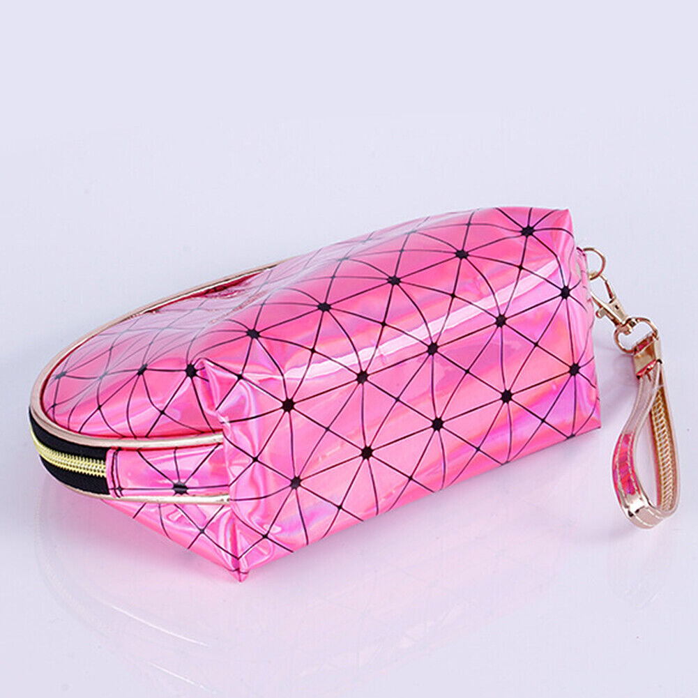 US Holographic Portable Travel Cosmetic Makeup Bag PU Handy Toiletry Waterproof