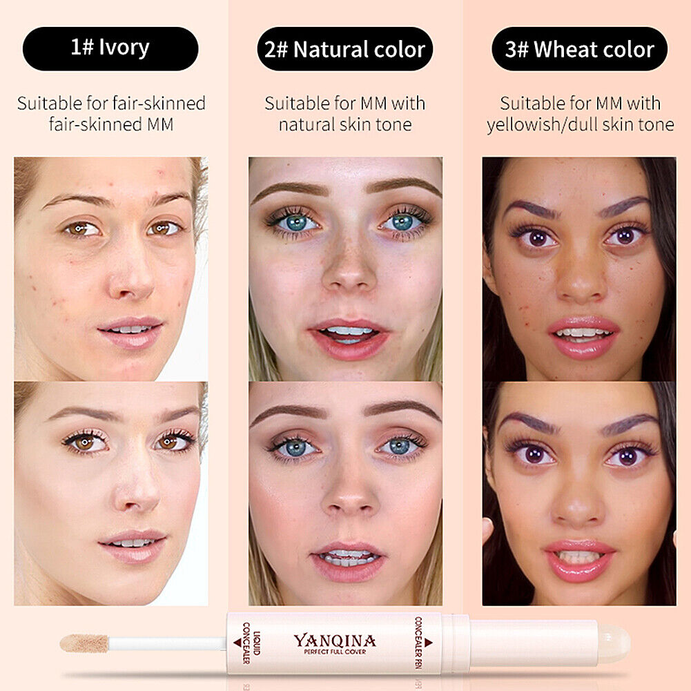 US 2-in-1 Dual Head Stick Liquid Concealer Hydrating Contouring Full Matte Cover