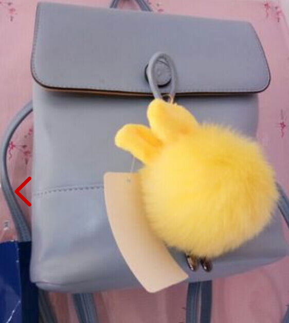 Rabbit Fur Ball/Rabbit Ear PomPom Cell Phone Car Pendant Handbag Key Chain Ring