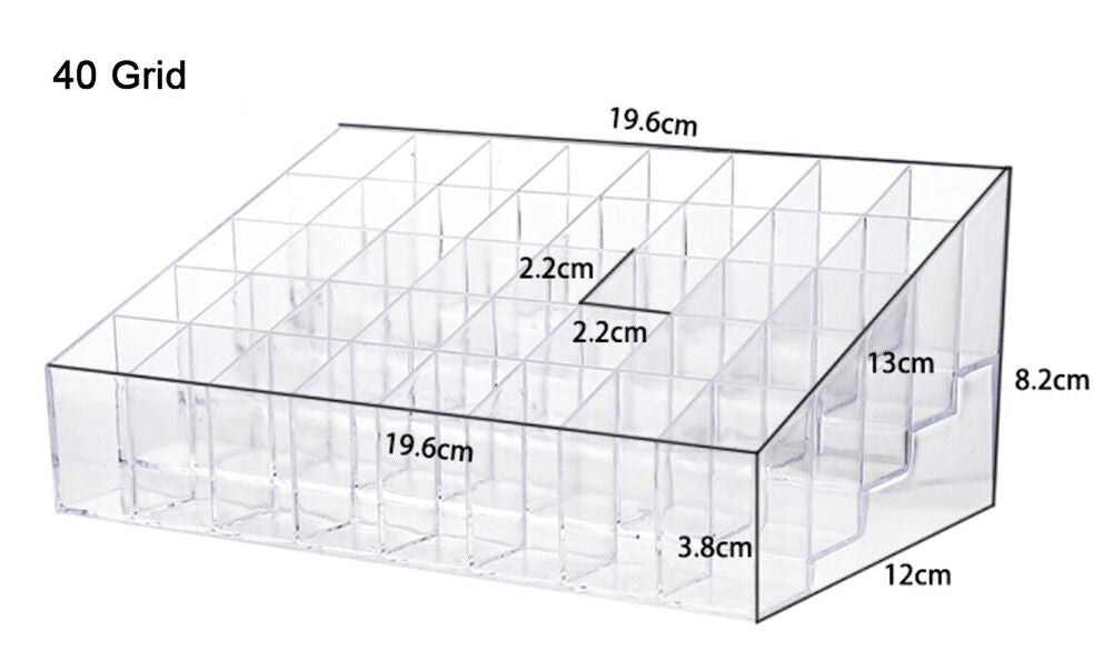 24-40 Grid Lipstick Makeup Stand Display Holder Case Cosmetic Organizer US Stock