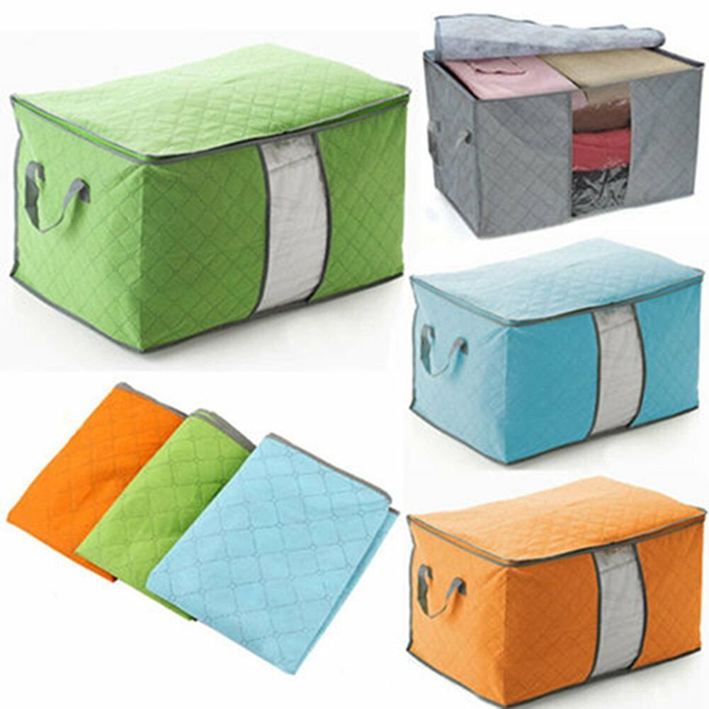 US Anti Dust Large Storage Bag Clothes Quilt Blanket Storage Sort Home Organizer