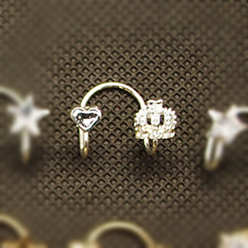 2X Magik Rhinestone EarStud Crystal Ear Cuff Wrap Clip On Non-piercing Earrings