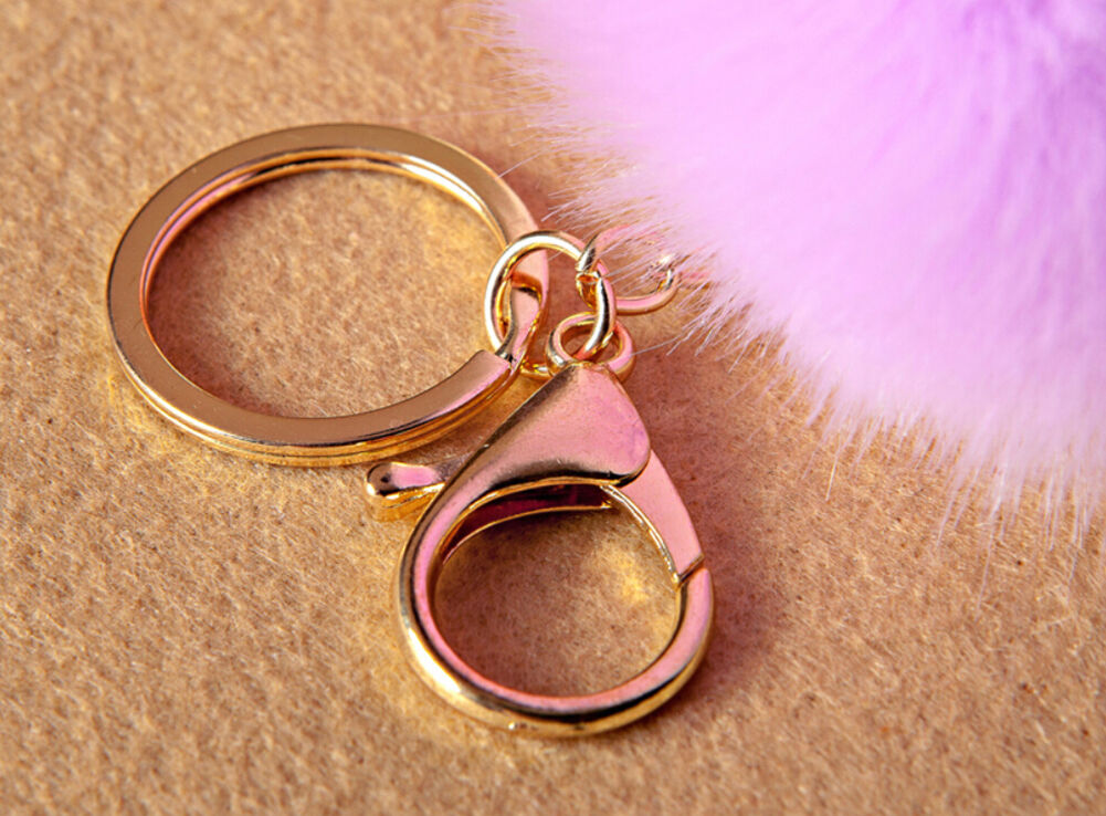Rabbit Fur Ball/Rabbit Ear PomPom Cell Phone Car Pendant Handbag Key Chain Ring