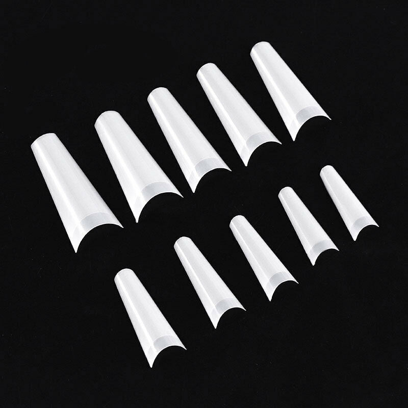 US 500-1000Pc Clear Natural Salon Half French False Acrylic Nail Art Cowboy Tips