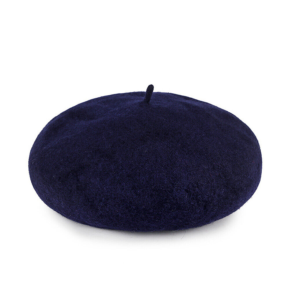 US Beanie Beret Winter Warmer French Artist Hats Ski Caps 95% Wool Solid Color