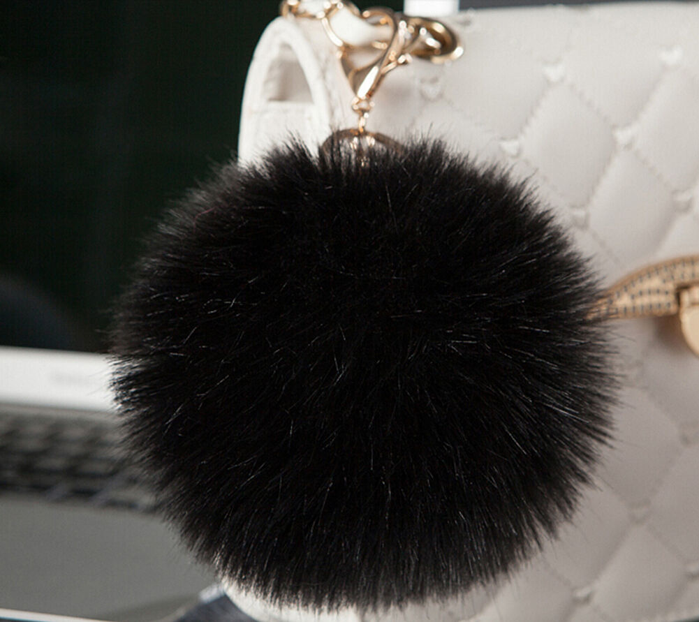 Rabbit Fur Ball/Rabbit Ear PomPom Cell Phone Car Pendant Handbag Key Chain Ring