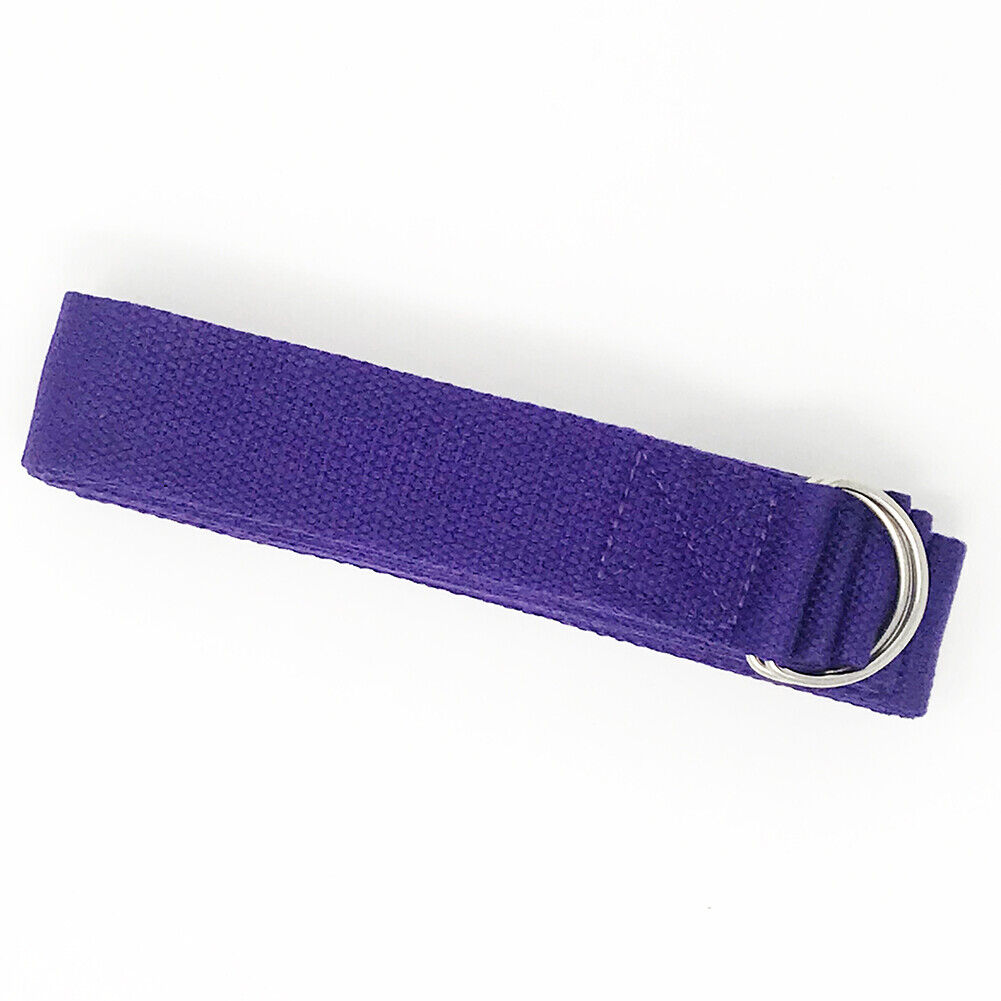 125 Inch/10.5 Feet/3.2M Fitness Exercise Yoga Strap Durable Cotton Metal D-Ring